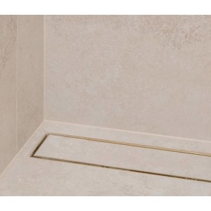 316 Marine grade stainless steel Mica Tile Insert Floor Waste 80mm Outlet (1901-2200) Long (No Pre-Cut Outlet)